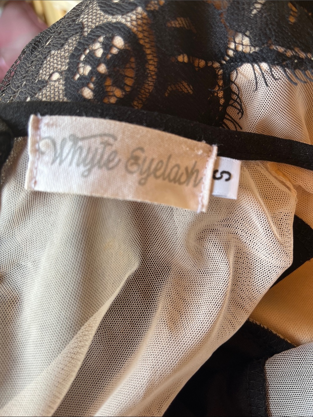 Black Lace Midi Dress with Sheer Illusion Bodice - Picture 6 of 7
